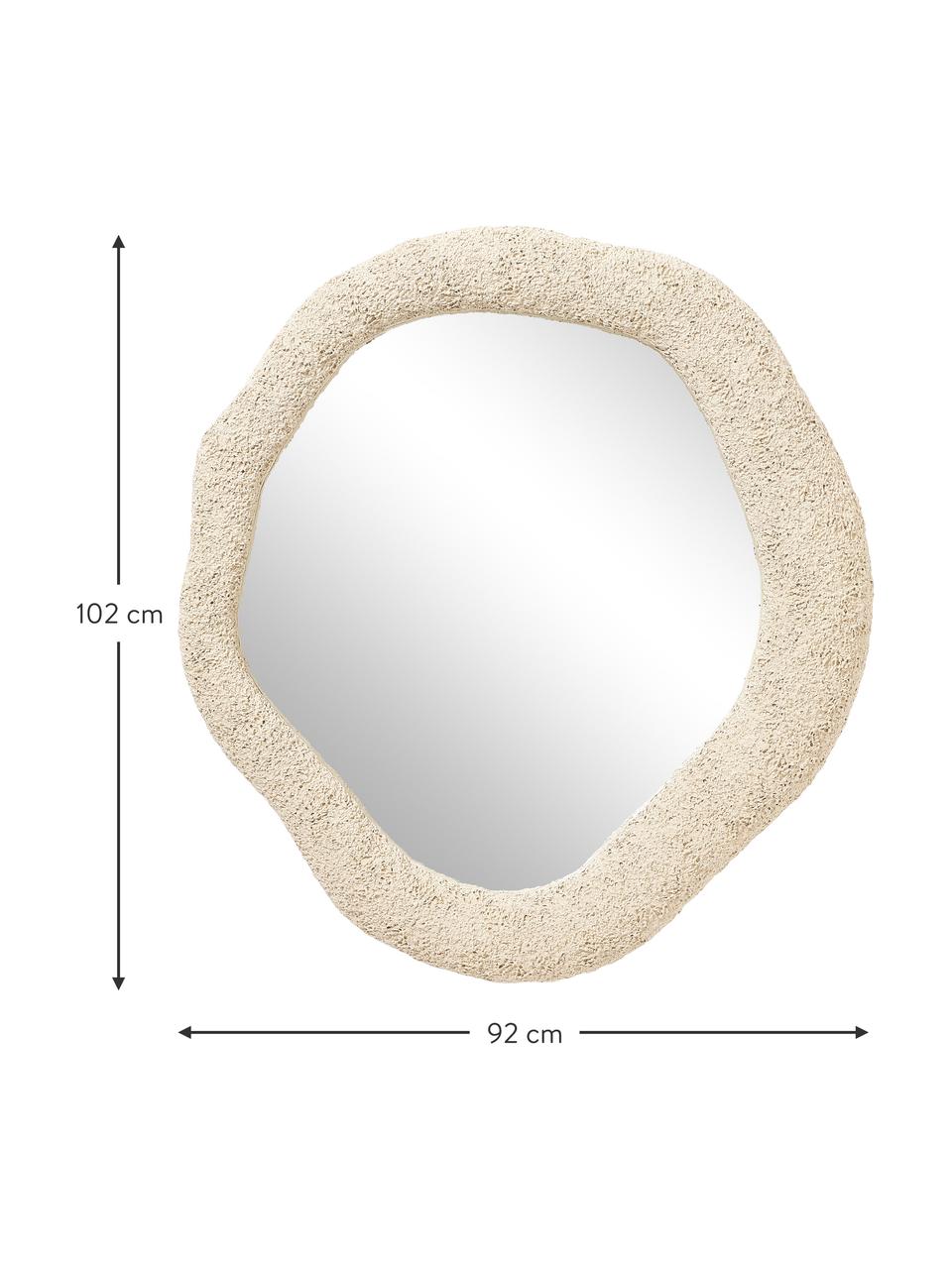 Wandspiegel Toprak, Rahmen: Polyresin, Spiegelfläche: Spiegelglas, Rückseite: Mitteldichte Holzfaserpla, Beige, B 92 x H 102 cm