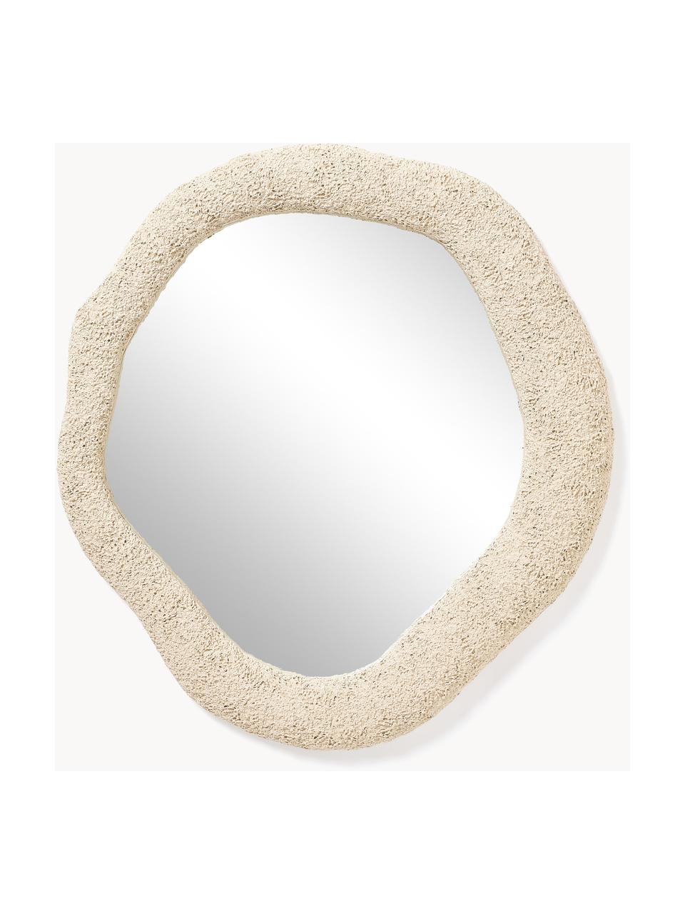 Wandspiegel Toprak, Rahmen: Polyresin, Spiegelfläche: Spiegelglas, Rückseite: Mitteldichte Holzfaserpla, Hellbeige, B 92 x H 102 cm