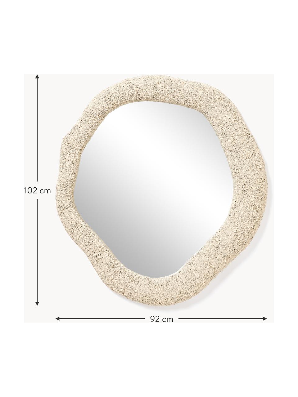 Wandspiegel Toprak, Rahmen: Polyresin, Spiegelfläche: Spiegelglas, Rückseite: Mitteldichte Holzfaserpla, Hellbeige, B 92 x H 102 cm