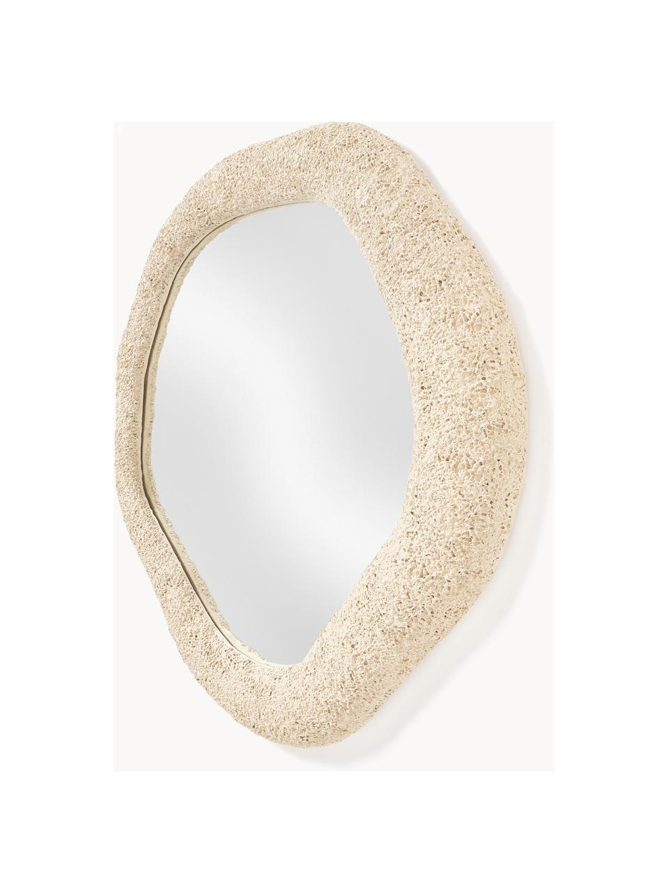 Wandspiegel Toprak, Rahmen: Polyresin, Spiegelfläche: Spiegelglas, Rückseite: Mitteldichte Holzfaserpla, Hellbeige, B 92 x H 102 cm