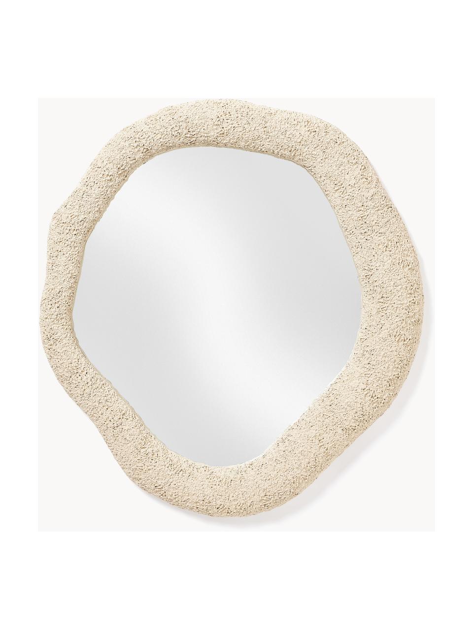 Wandspiegel Toprak, Rahmen: Polyresin, Spiegelfläche: Spiegelglas, Rückseite: Mitteldichte Holzfaserpla, Hellbeige, B 92 x H 102 cm