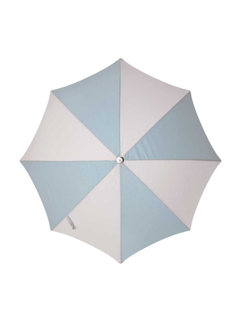 Parasol à franges Retro, inclinable, Bleu ciel, blanc cassé, Ø 180 x haut. 230 cm