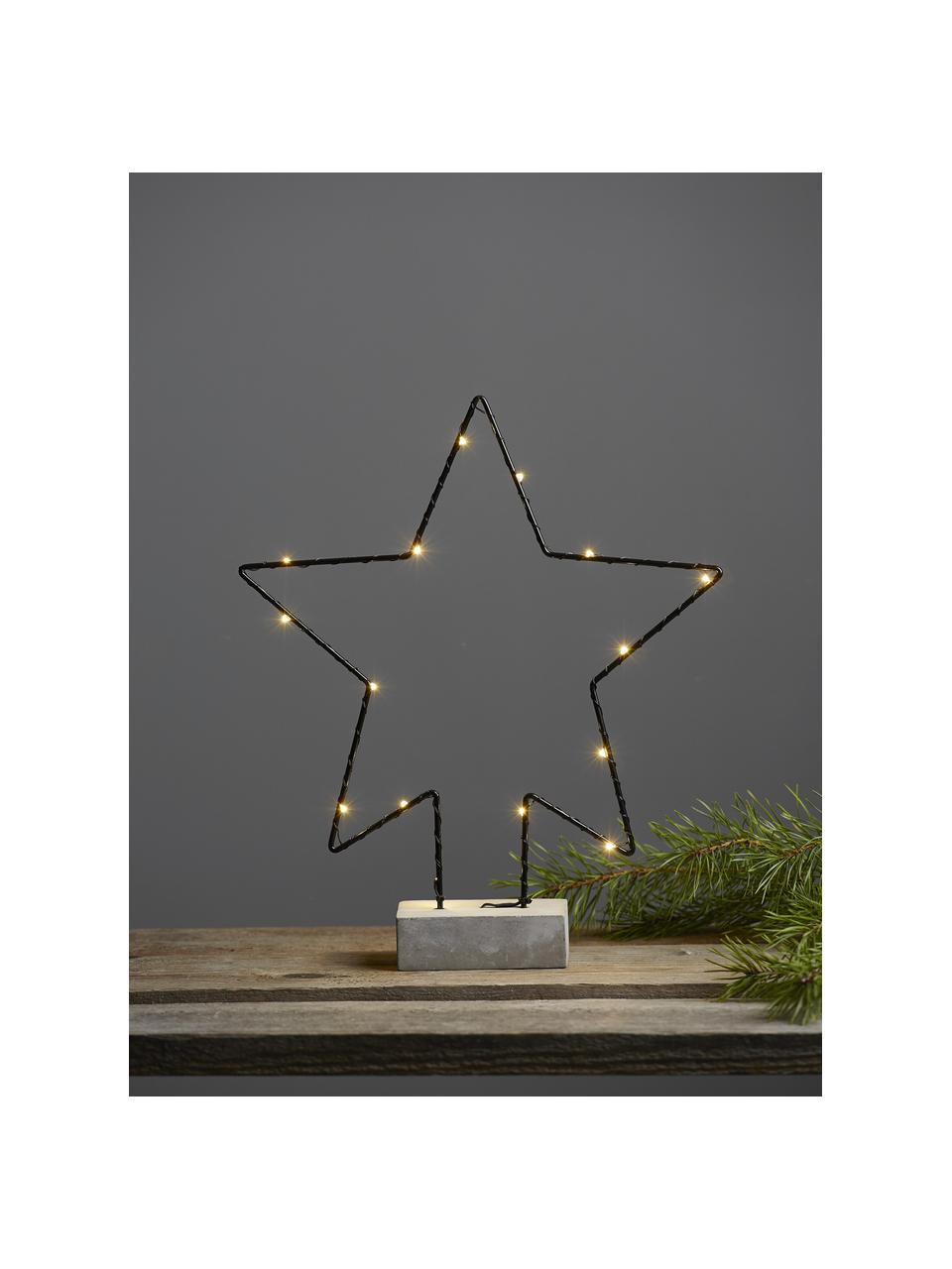 Décoration lumineuse LED Cemmy, haut. 36 cm, alimentée par piles, Noir, gris béton, larg. 30 x haut. 36 cm