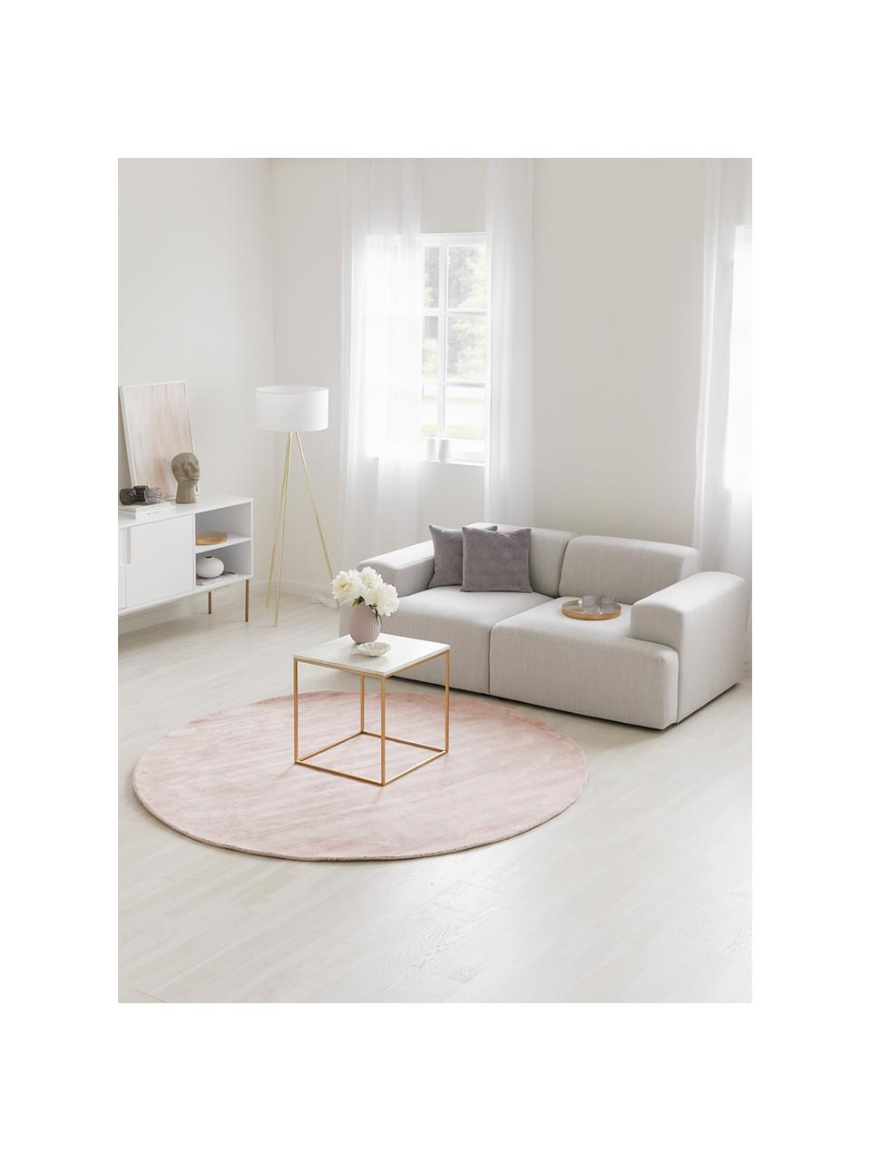 Tapis rond moelleux rose Jane, Rose pâle, Ø 150 cm (taille M)