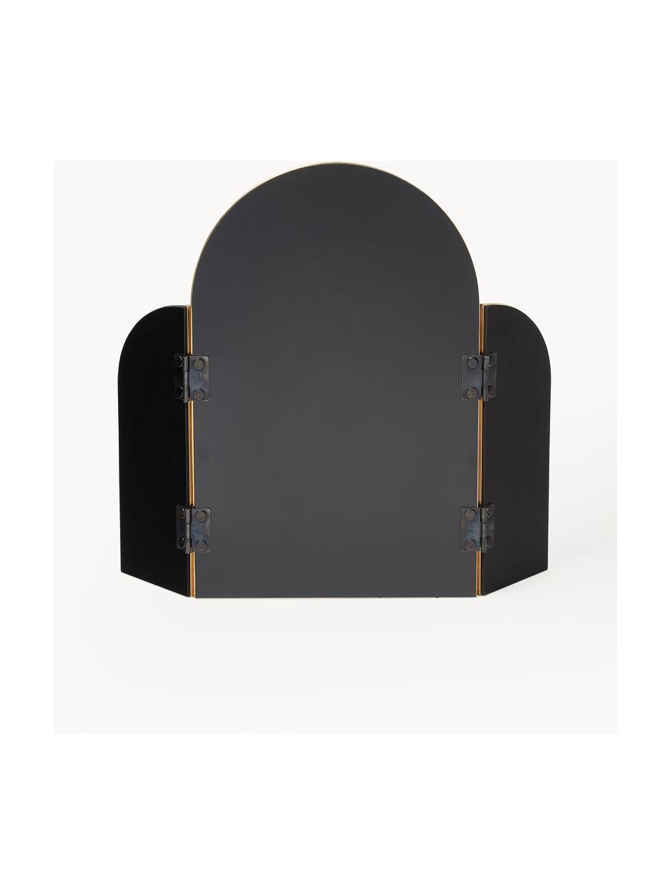 Drievak spiegel Maple, Lijst: metaal, gecoat, Goudkleurig, B 47 x H 37 cm
