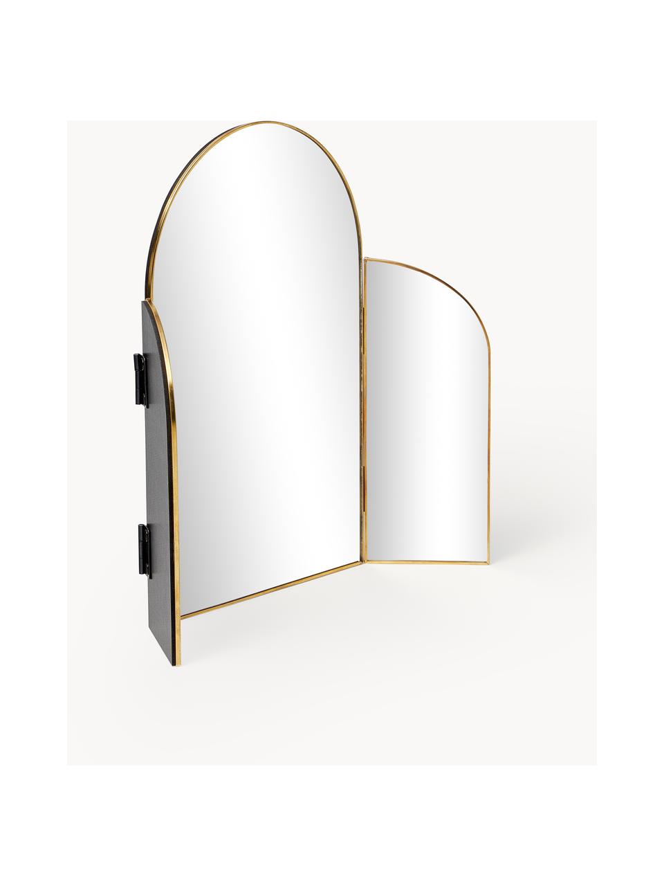 Espejo triple Maple, Reverso: tablero de fibra de densi, Espejo: cristal, Dorado, An 47 x Al 37 cm
