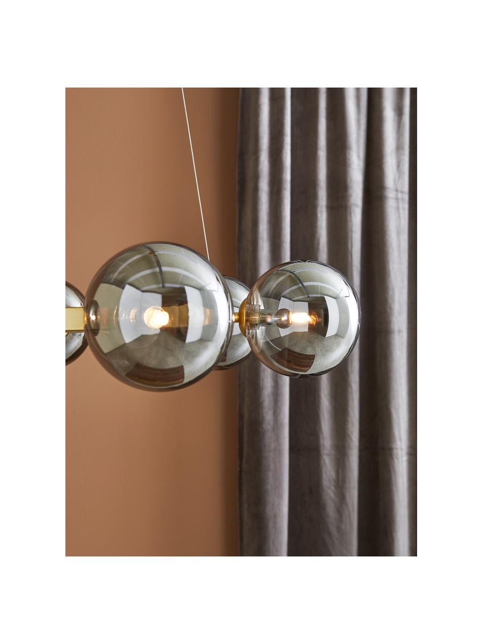 Lampa wisząca ze szkła lustrzanego Circle, Odcienie złotego, szary, transparentny, Ø 71 x W 15 cm