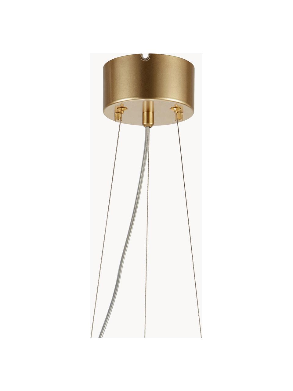 Lampa wisząca ze szkła lustrzanego Circle, Odcienie złotego, szary, transparentny, Ø 71 x W 15 cm