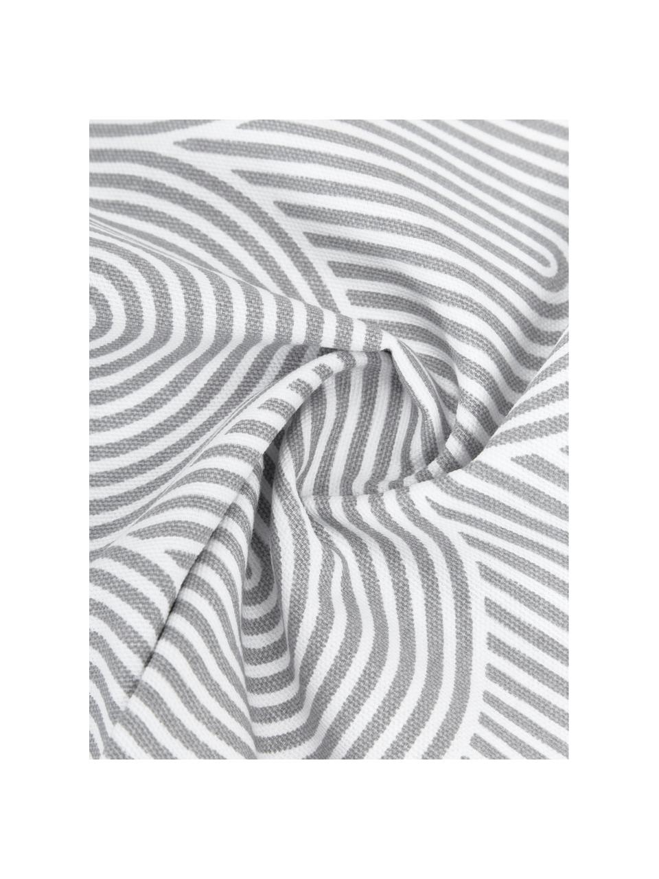 Baumwoll-Kissenhülle Arc, 100% Baumwolle, Grau, Weiß, B 45 x L 45 cm