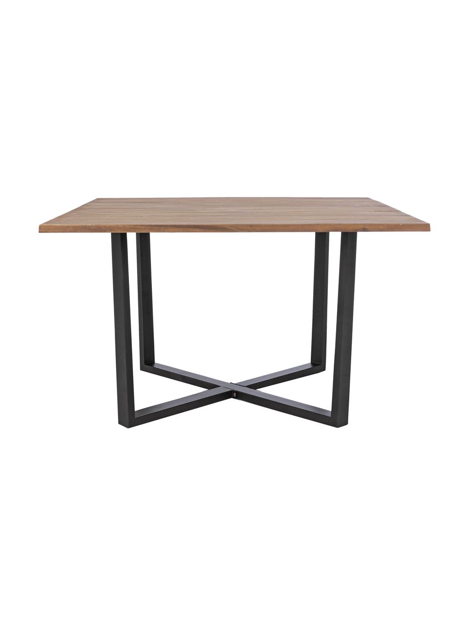 Table de jardin bois d'acacia Helsinki, 130x75 cm, Brun clair anthracite, larg. 130 x haut. 75 cm