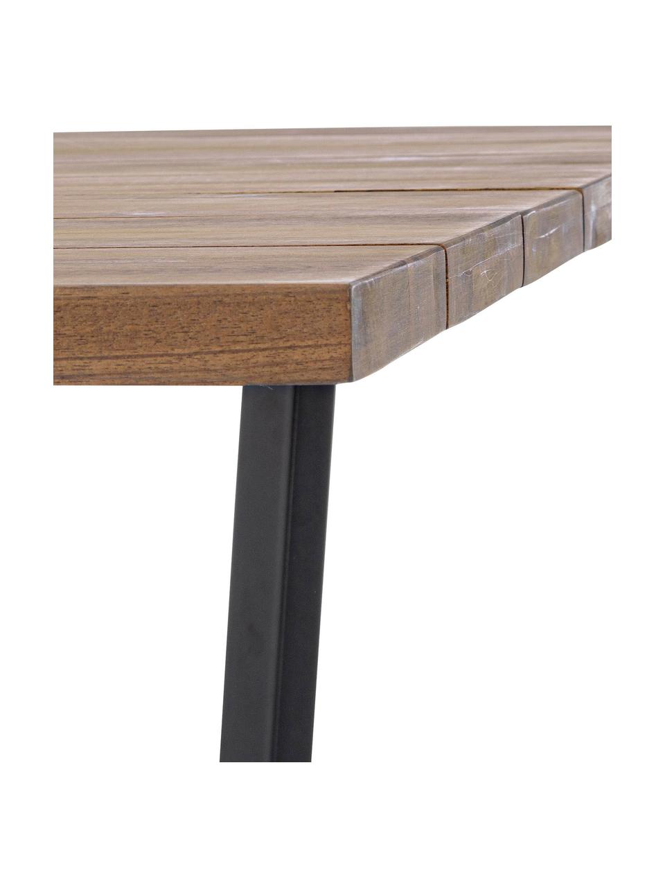 Mesa para exterior de madera de acacia Helsinki, 130 x 75 cm, Tablero: 100% madera de acacia, ce, Estructura: acero galvanizado en cali, Beige, gris antracita, An 130 x Al 75 cm