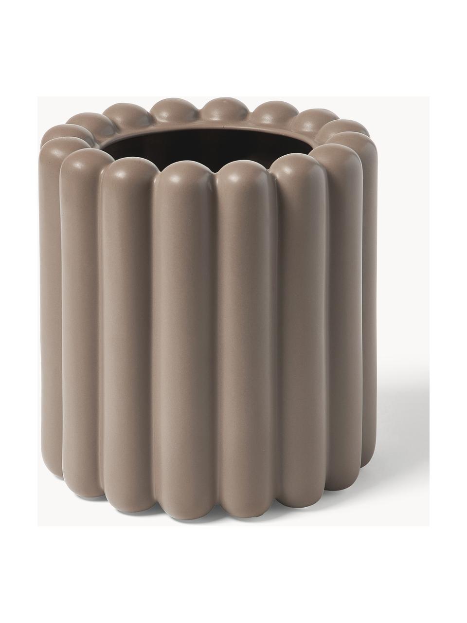 Cache-pot Mist, larg. 19 cm, Céramique, Taupe, mat, Ø 19 x haut. 19 cm