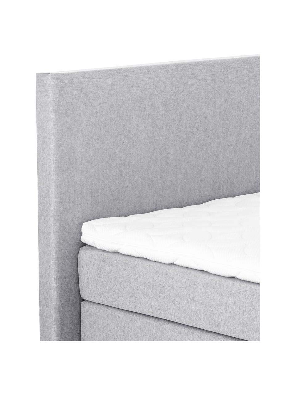 Letto boxspring premium Eliza, Materasso: a molle insacchettate a 7, Piedini: legno di faggio massiccio, Grigio, 200 x 200