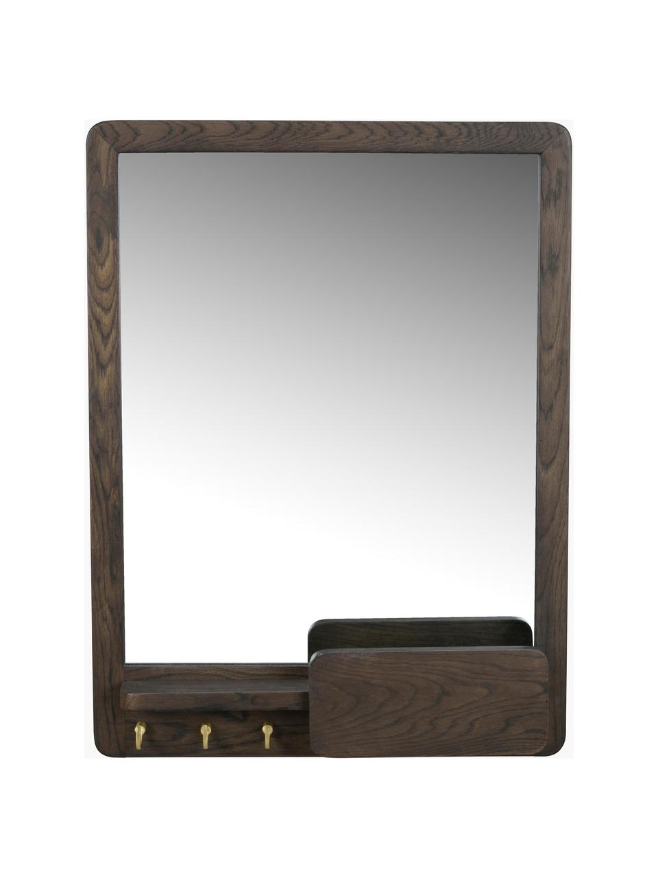 Nástěnné zrcadlo z dubového dřeva Inverness, Dubové dřevo, Š 45 cm, V 60 cm
