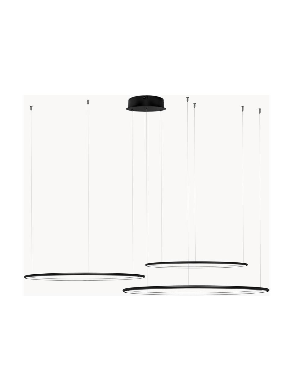 Grote LED hanglamp Ring, Zwart, Ø 130 cm