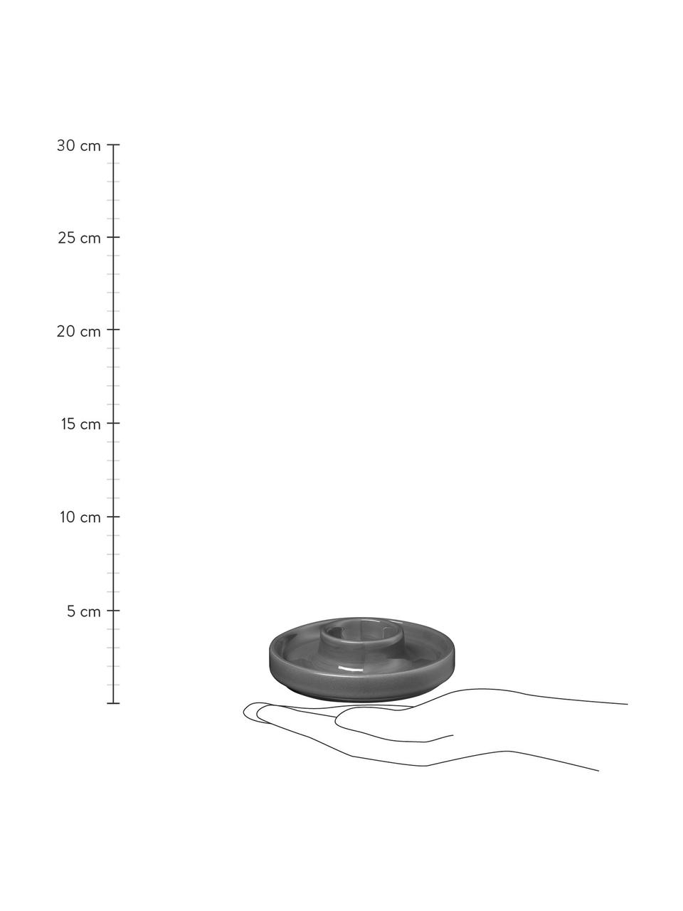 Stojánky na vajíčka Pilar, 2 ks, Keramika, Tmavě šedá, Ø 10 cm, V 3 cm