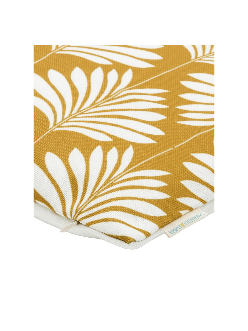 Housse de coussin 45x45 en lin Agga, Jaune, blanc