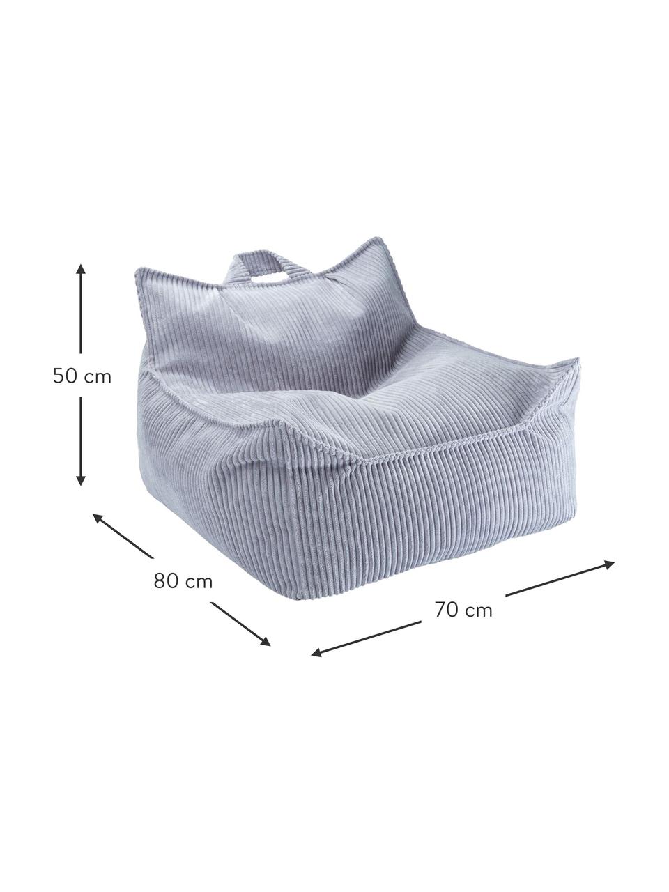 Fauteuil poire pour enfants en velours côtelé Sugar, Velours côtelé lilas, larg. 70 x prof. 80 cm