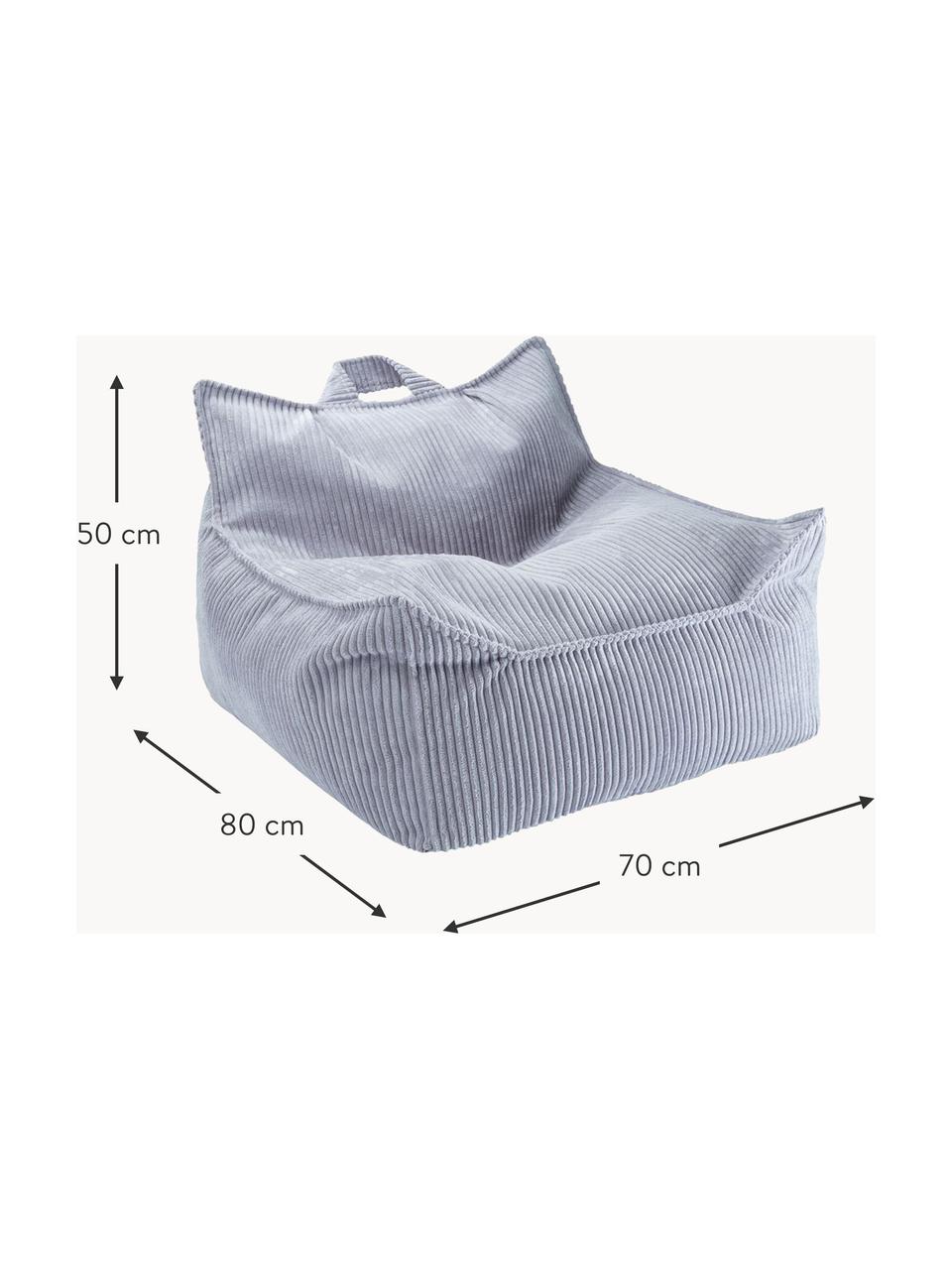 Kinder-Sitzsack Sugar aus Cord, Bezug: Cord (100 % Polyester) au, Cord Lavendel, B 70 x T 80 cm