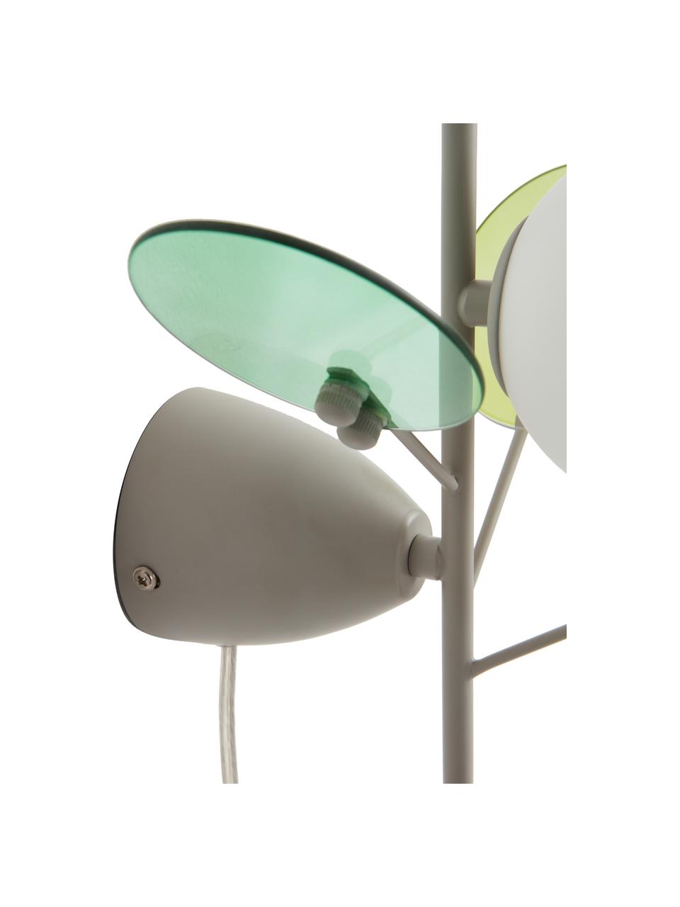 Applique murale design avec prise de connection Petal, Beige clair, tons verts, transparent, prof. 28 x haut. 25 cm