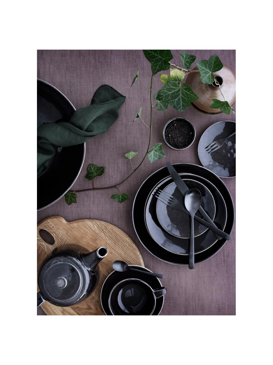 Tasse avec sous-tasse artisanale Nordic Coal, Grès cérame, Brun-gris, Ø 11 x haut. 5 cm, 250 ml