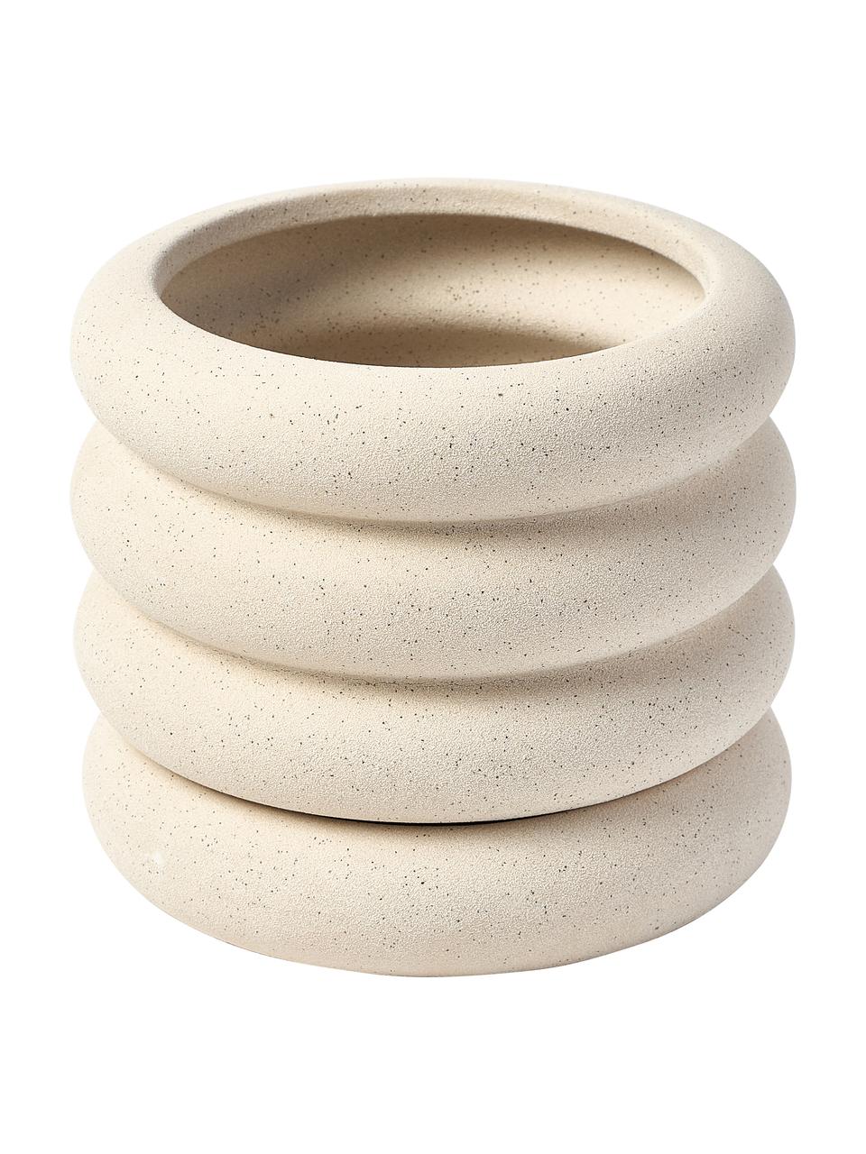 Macetero Rudi, Gres, Beige, Ø 19 x Al 16 cm