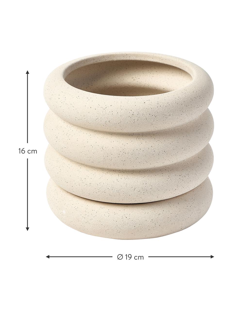 Cache-pot en grès Rudi, Grès cérame, Beige, Ø 19 x haut. 16 cm