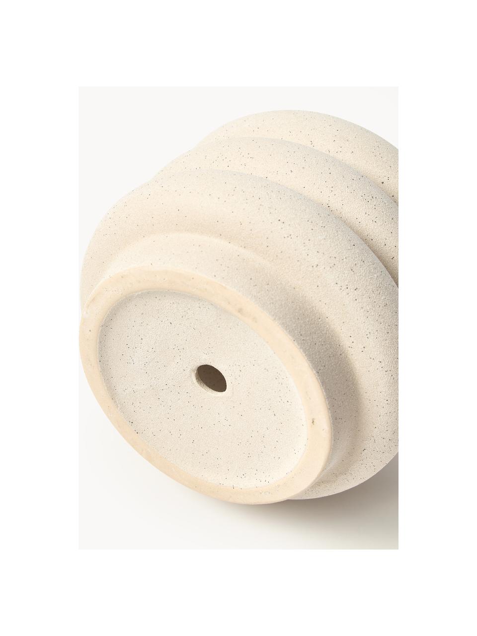 Portavaso piccolo in gres Rudi, alt. 16 cm, Gres, Beige chiaro, Ø 19 x Alt. 16 cm