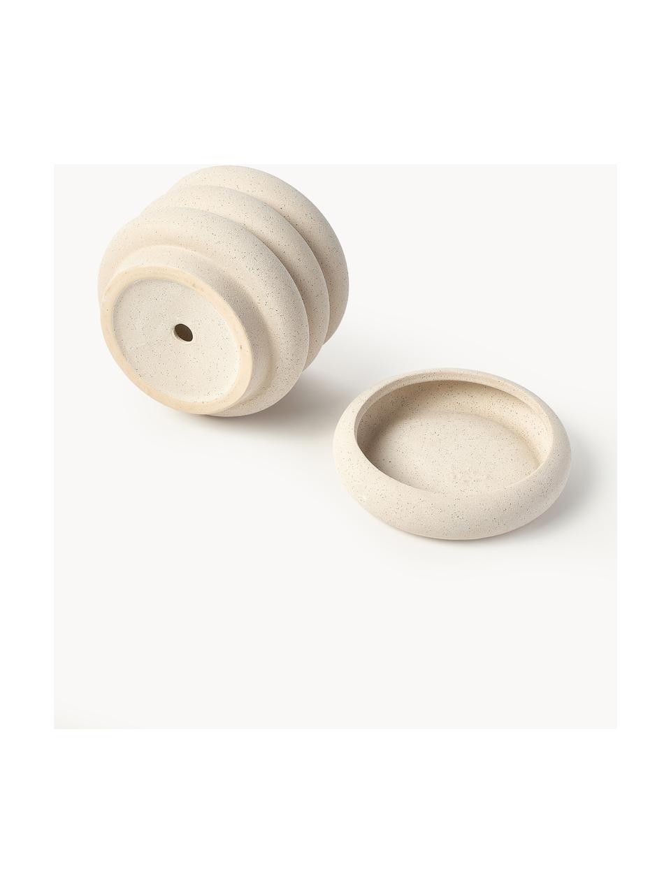 Übertopf Rudi aus Steingut, H 16 cm, Steingut, Hellbeige, Ø 19 x H 16 cm