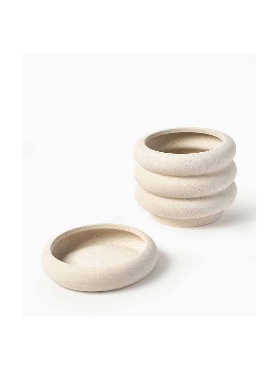 Übertopf Rudi aus Steingut, Steingut, Hellbeige, Ø 19 x H 16 cm