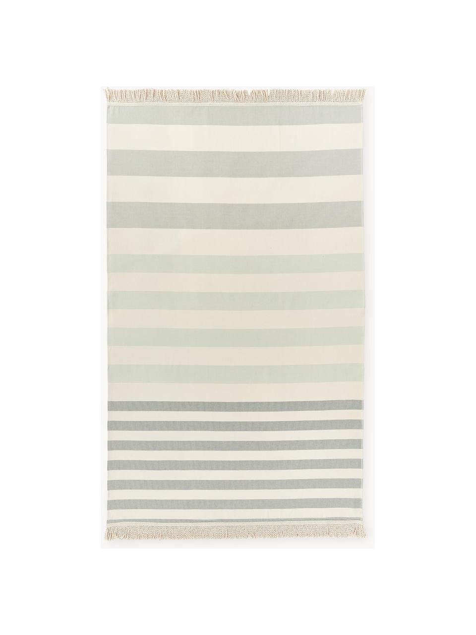 Fouta a rayas con flecos Priya, 100% algodón
Gramaje ligero 210 g/m²

El material utilizado para este producto ha sido probado contra sustancias nocivas y está certificado según el STANDARD 100 by OEKO-TEX®, 3883CIT, CITEVE., Tonos verdes, beige, An 100 x L 180 cm