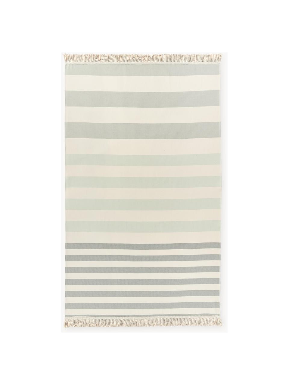 Fouta a rayas con flecos Priya, 100% algodón
Gramaje ligero 210 g/m²

El material utilizado para este producto ha sido probado contra sustancias nocivas y está certificado según el STANDARD 100 by OEKO-TEX®, 3883CIT, CITEVE., Tonos verdes, beige, An 100 x L 180 cm