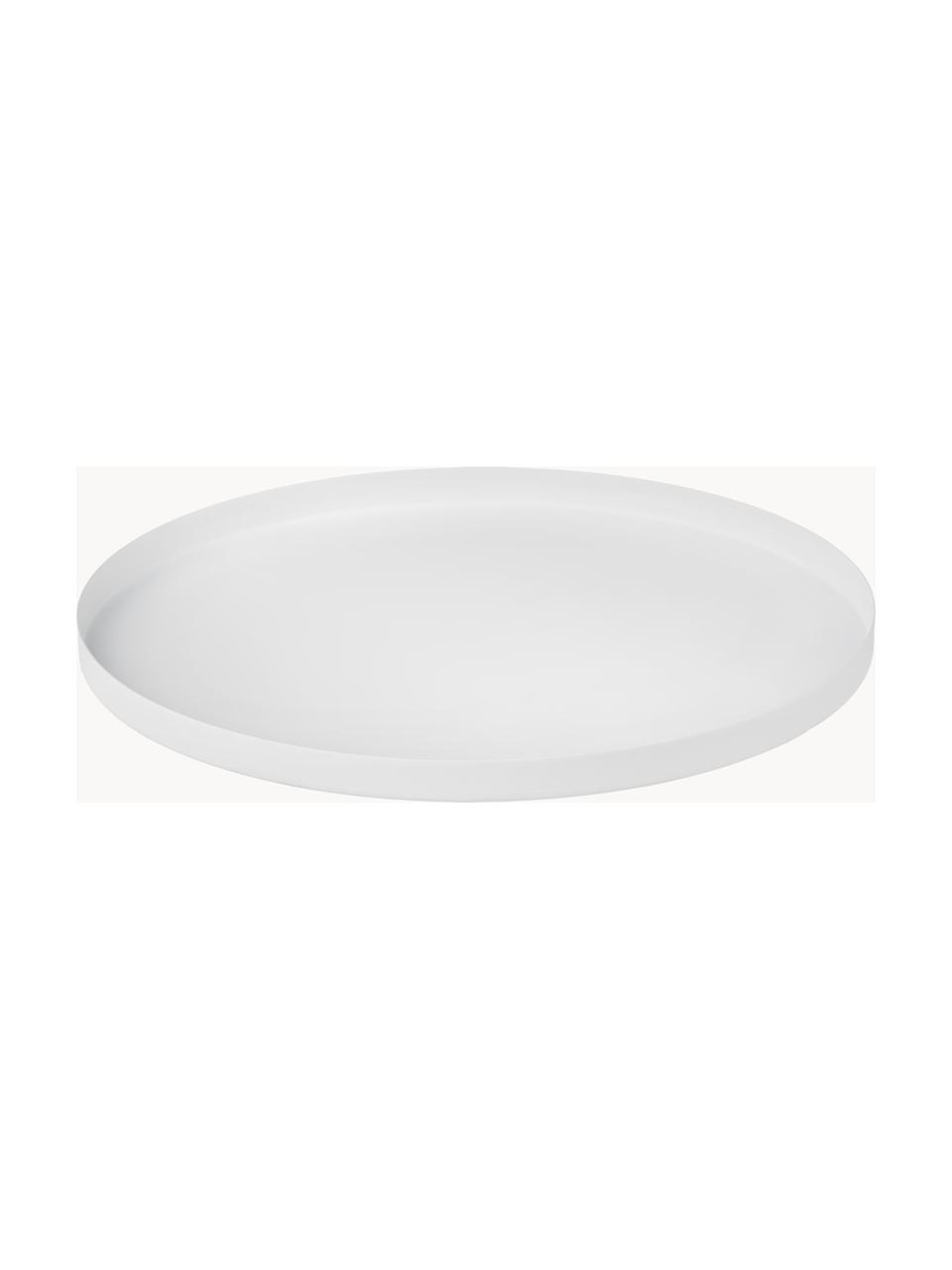 Plateau décoratif rond Circle, Acier inoxydable, revêtement par poudre, Blanc, mat, Ø 30