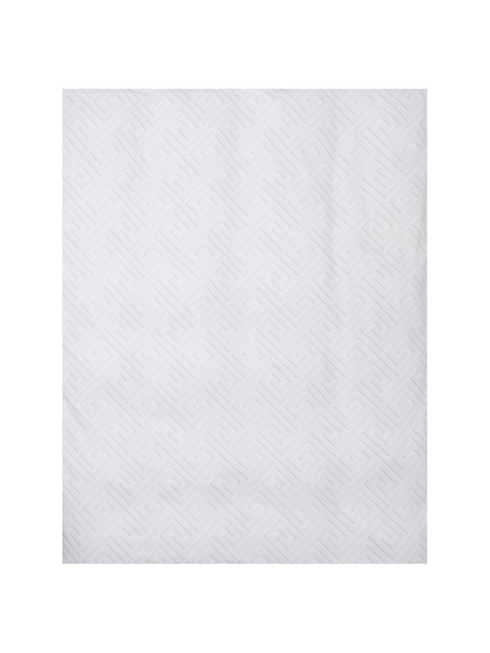 Funda nórdica doble cara de satén Atina, Blanco, gris claro, Cama 180/200 cm (260 x 220 cm)