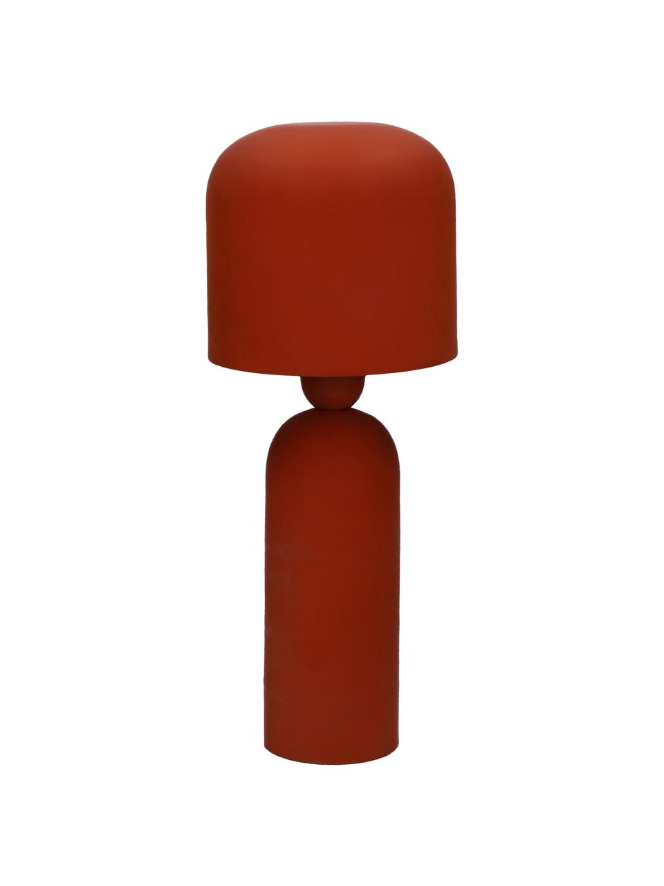 Design tafellamp Bul in rood, Lampenkap: gecoat metaal, Lampvoet: gecoat metaal, Terracottarood, Ø 15 x H 35 cm