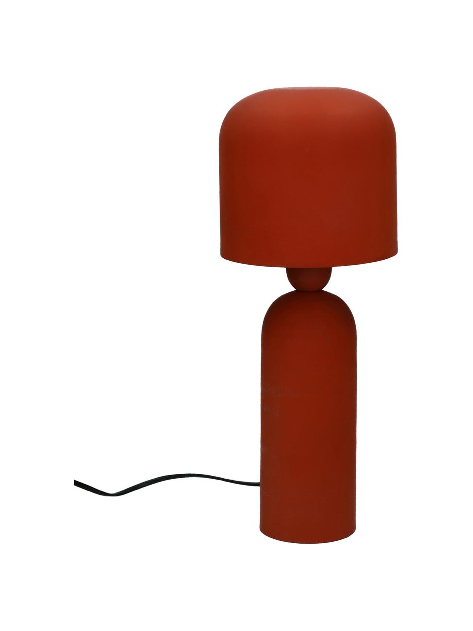 Design Tischlampe Bul in Rot, Lampenschirm: Metall, beschichtet, Lampenfuß: Metall, beschichtet, Terrakottarot, Ø 15 x H 35 cm