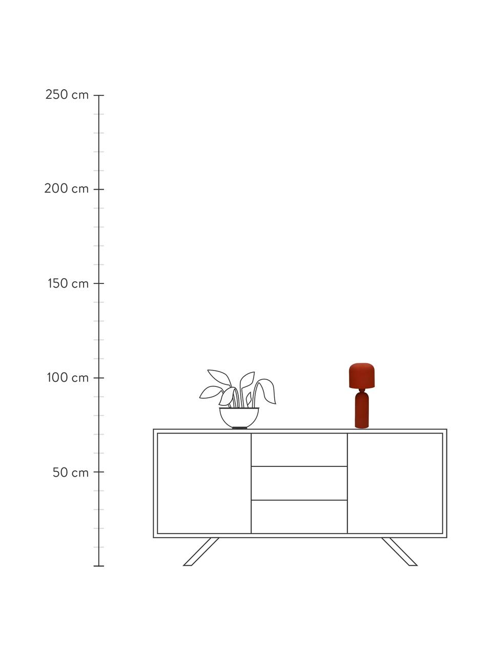 Design Tischlampe Bul in Rot, Lampenschirm: Metall, beschichtet, Lampenfuß: Metall, beschichtet, Terrakottarot, Ø 15 x H 35 cm