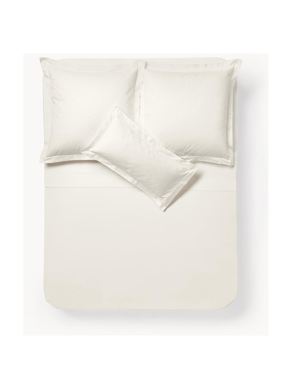 Sábana encimera de satén Premium, Blanco crema, Cama 90 cm (180 x 280 cm)