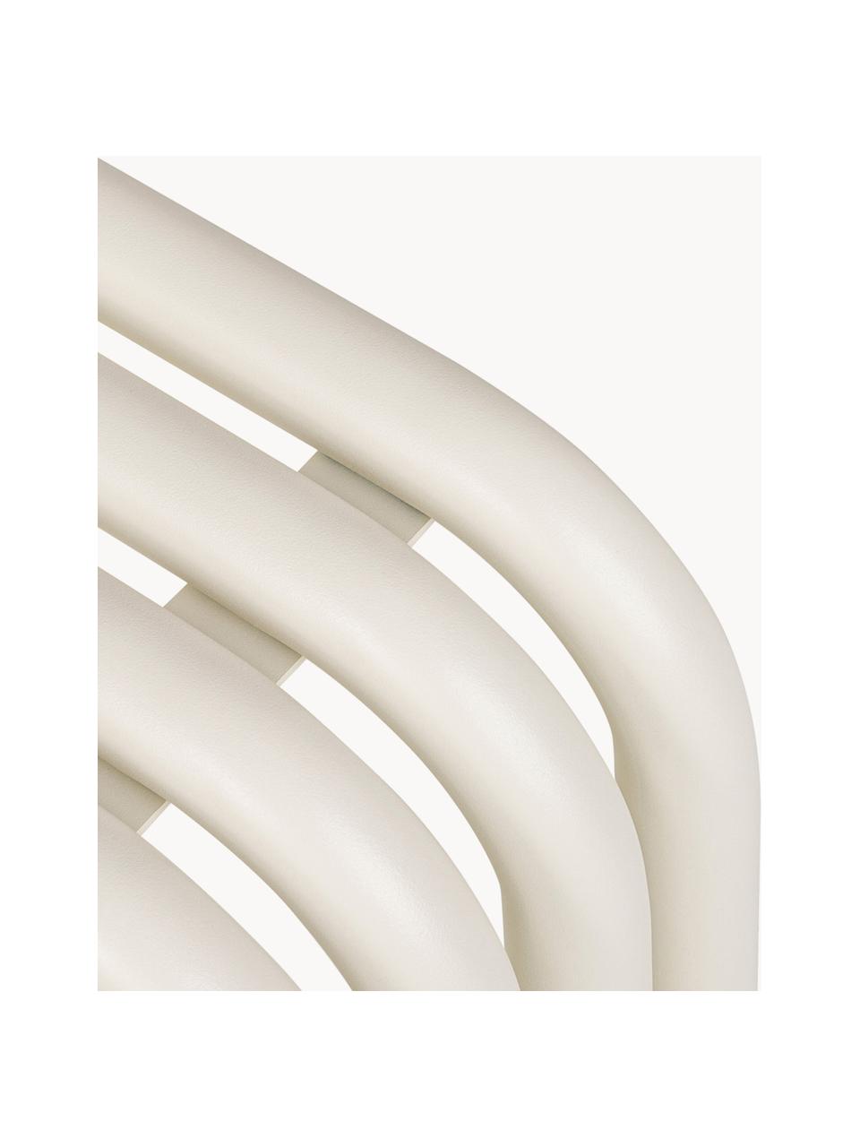 Sgabello Nokk, Acciaio verniciato a polvere, Bianco crema, Larg. 43 x Alt. 43 cm