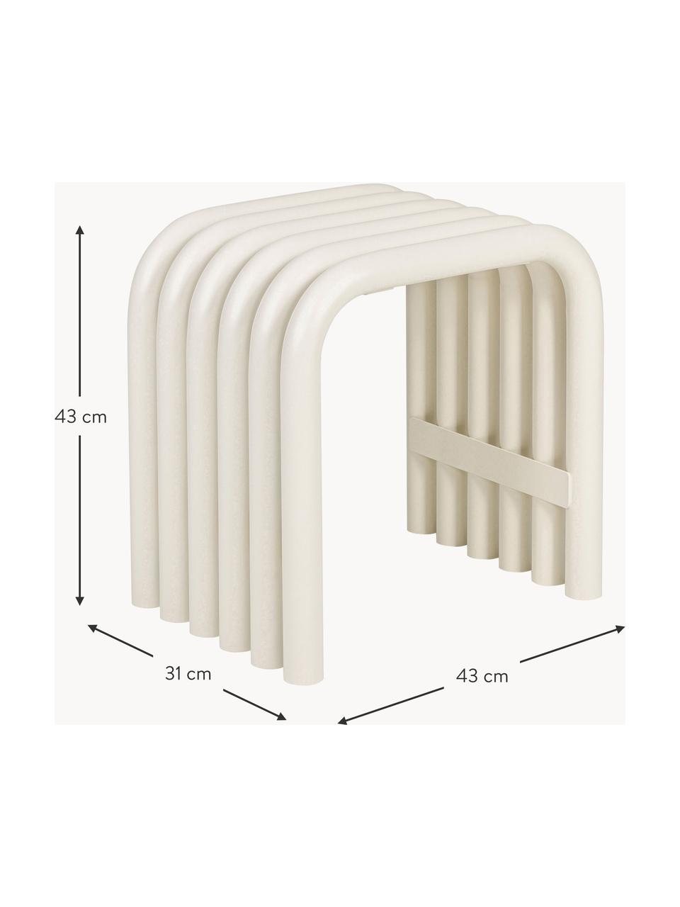 Tabouret Nokk, Acier, revêtement par poudre, Blanc crème, larg. 43 x haut. 43 cm