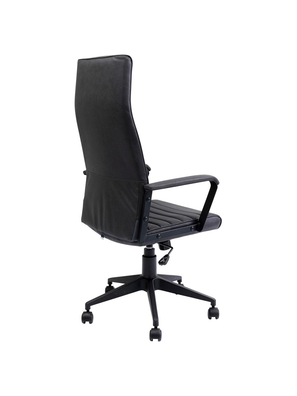 Krzesło biurowe ze sztucznej skóry Labora, obrotowe, Tapicerka: sztuczna skóra, Czarny, S 58 x W 128 cm