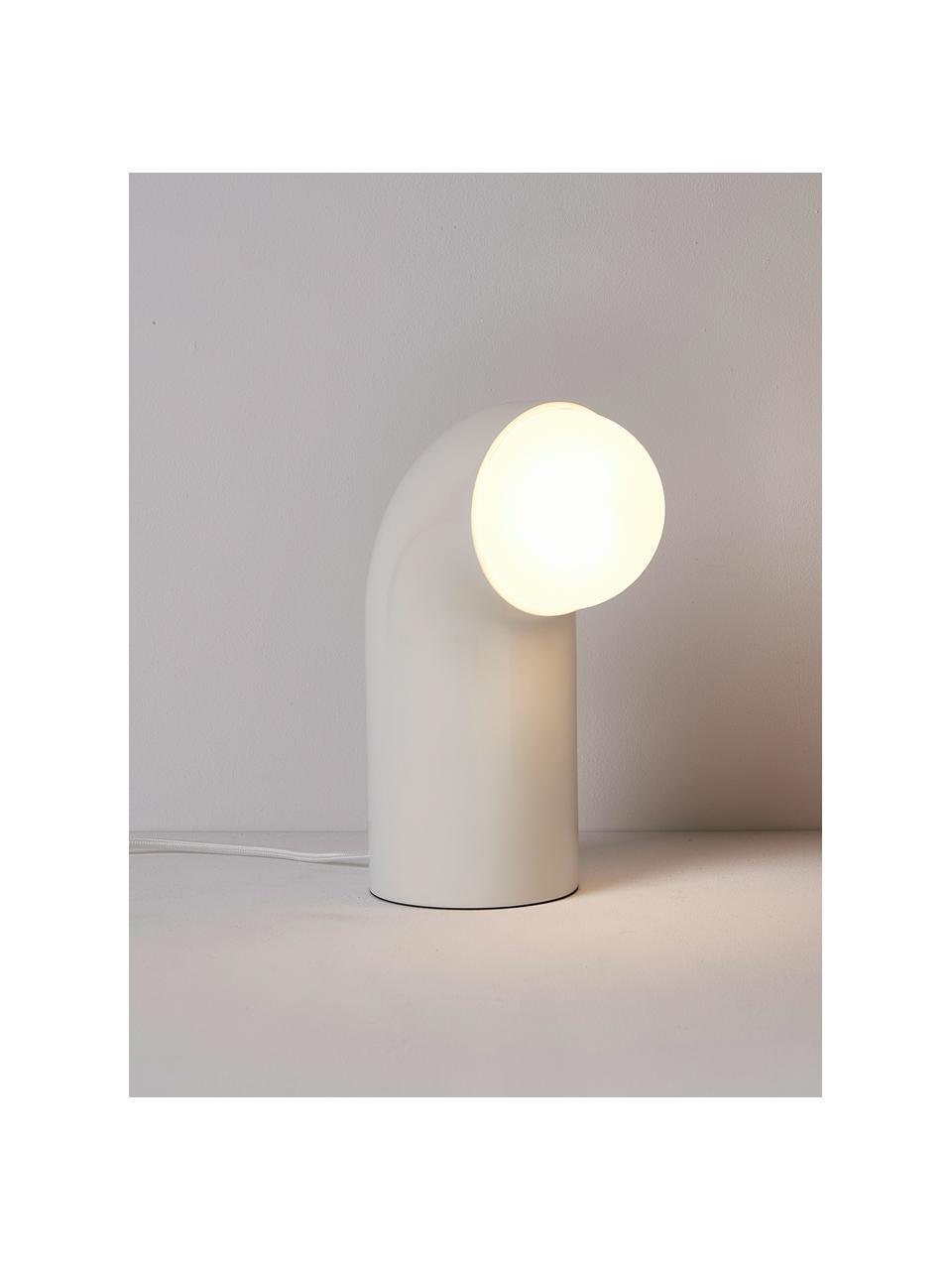 Tafellamp Memphis in crèmewit, Polyresin, Wit, B 11 x H 26 cm