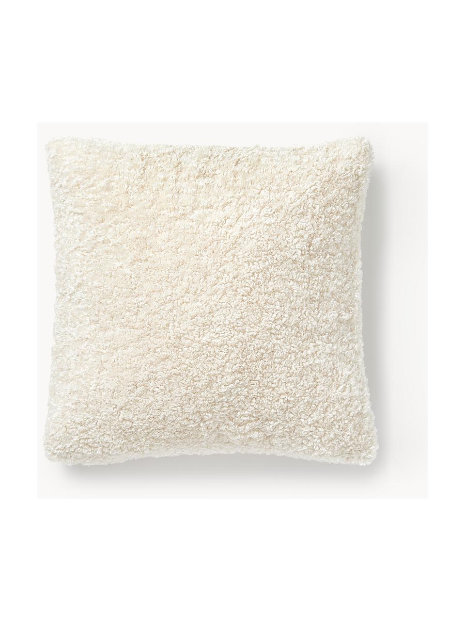 Copricuscino in teddy Dotty, 100% poliestere (teddy), Bianco crema, Larg. 45 x Lung. 45 cm