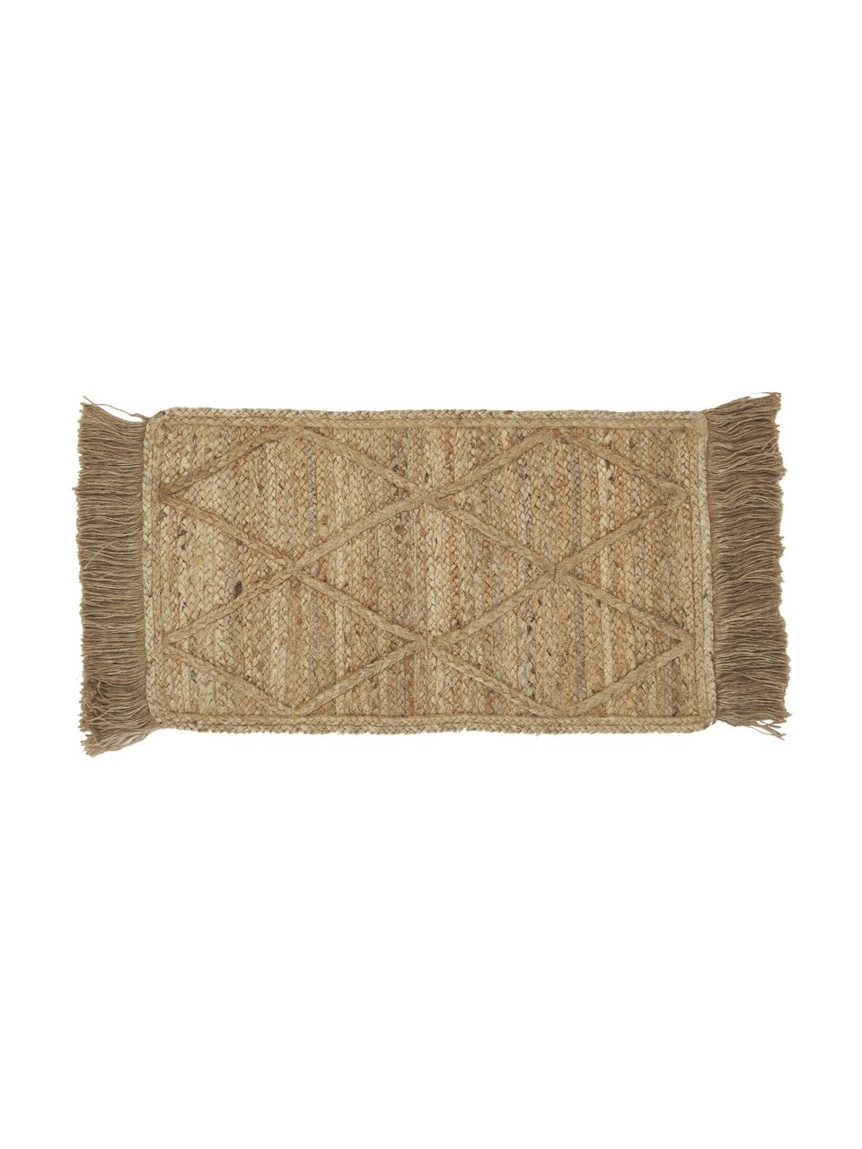 Felpudo artesanal de yute Jason, 100% yute

Como las alfombras de yute son ásperas al tacto, son menos adecuadas para el contacto directo con la piel., Beige, An 50 x L 80 cm