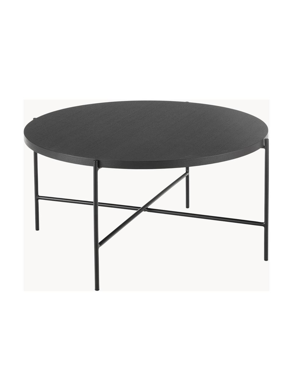 Table basse ronde Mica, Noir, Ø 82 cm