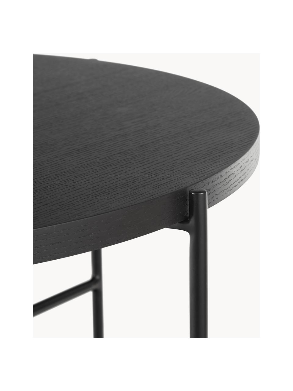 Table basse ronde Mica, Noir, Ø 82 cm