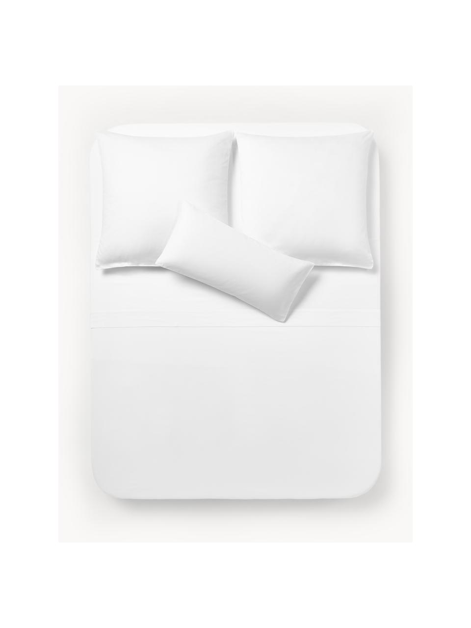 Drap plat en satin de coton Comfort, Blanc, larg. 240 x long. 280 cm
