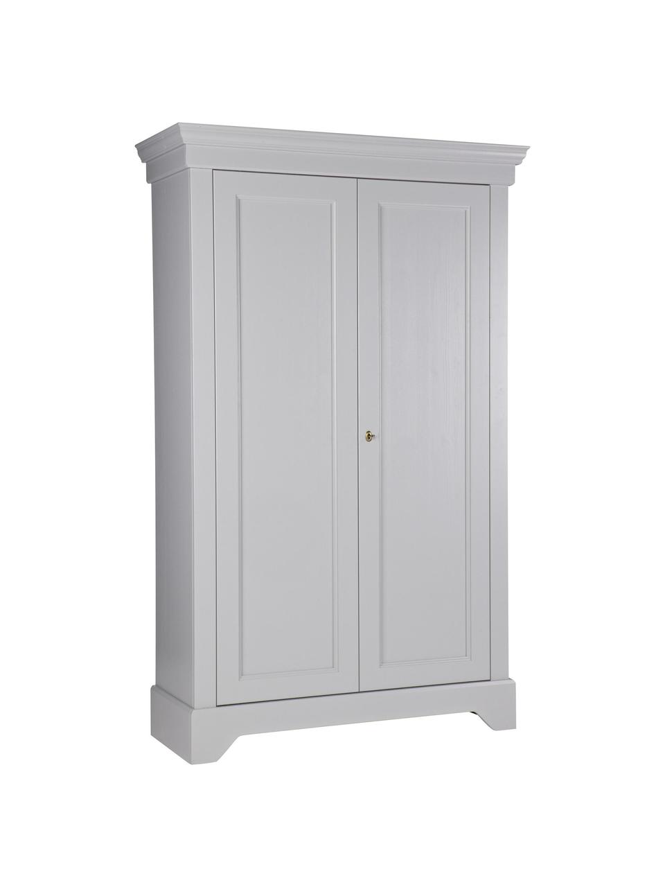 Armadio a 2 ante in legno grigio cemento Isabel, Grigio cemento, Larg. 118 x Alt. 191 cm