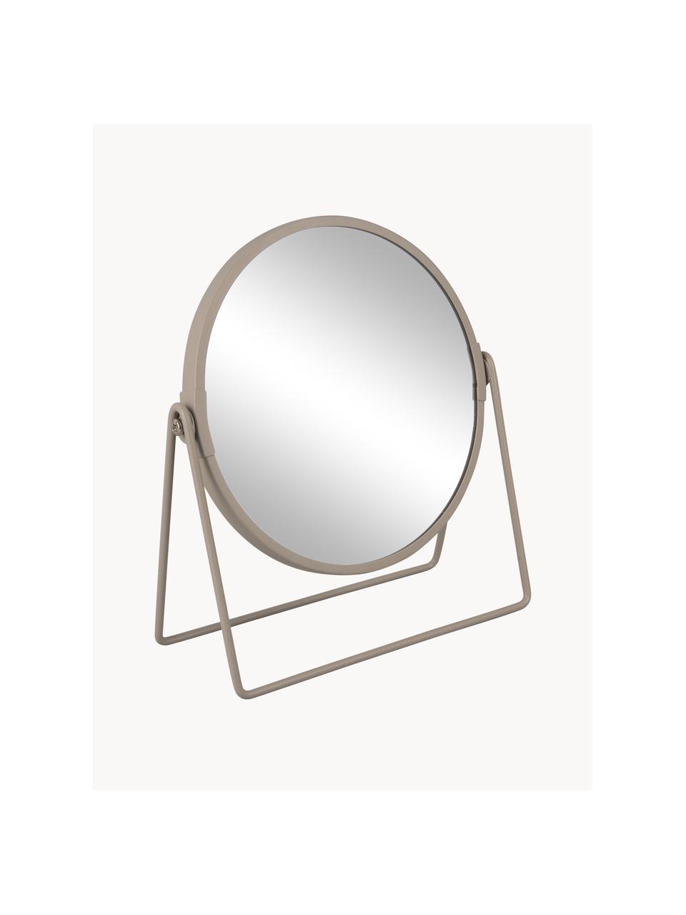 Runder Kosmetikspiegel Enlarge mit Vergrößerung, Rahmen: Kunststoff, Spiegelfläche: Spiegelglas, Greige, B 19 x H 21 cm