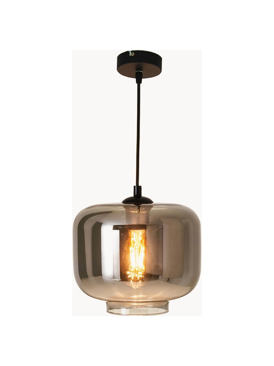 Glazen hanglamp Vaso, Lampenkap: glas, Zilverkleurig, Ø 25 x H 21 cm